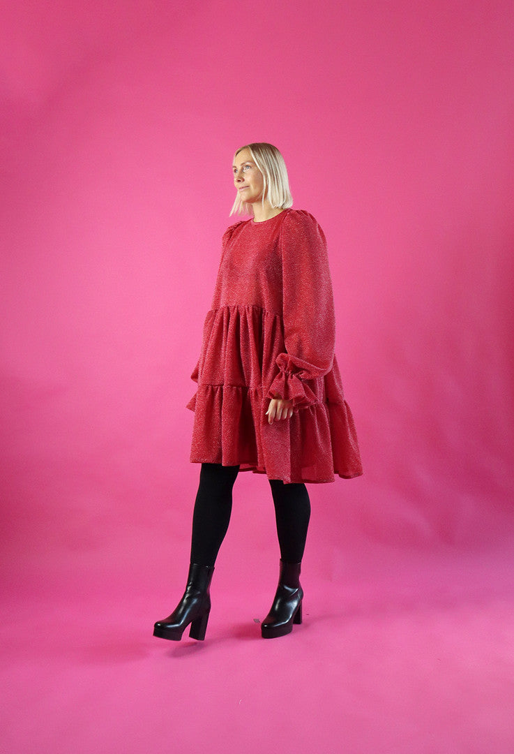 Dishy Dress Glitter Punainen