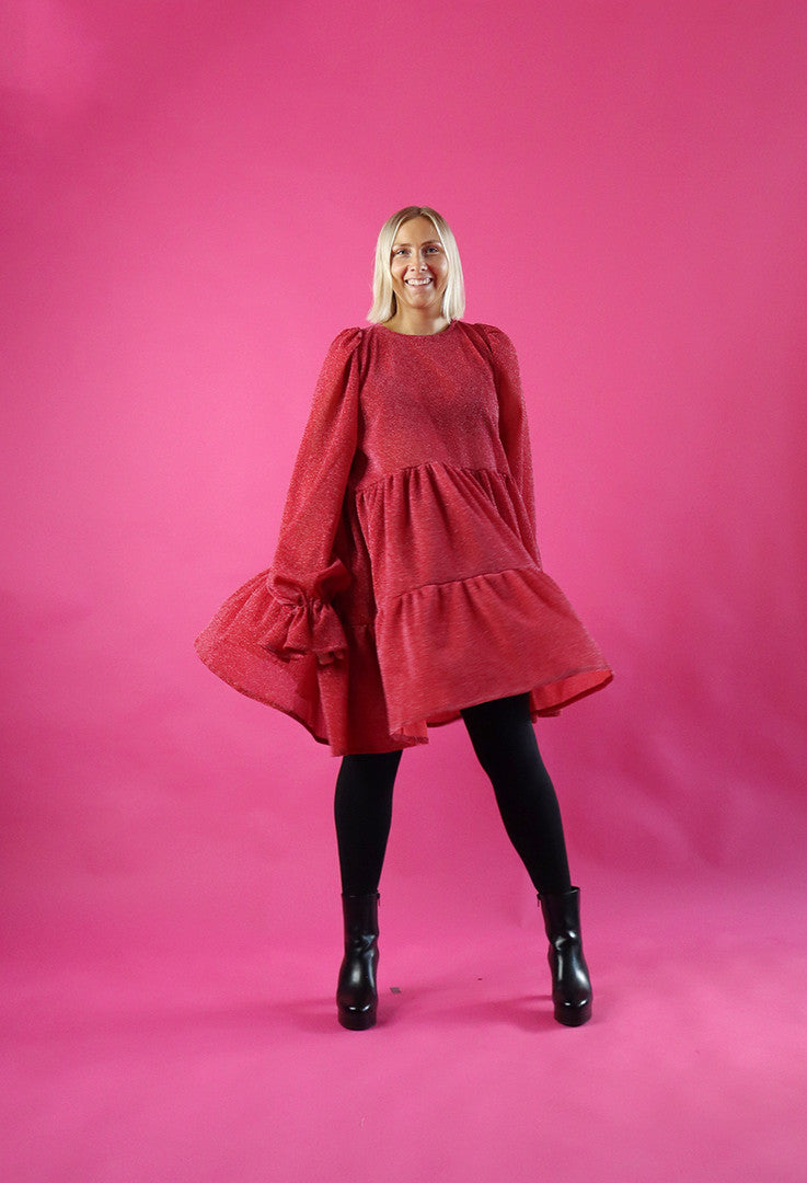 Dishy Dress Glitter Punainen