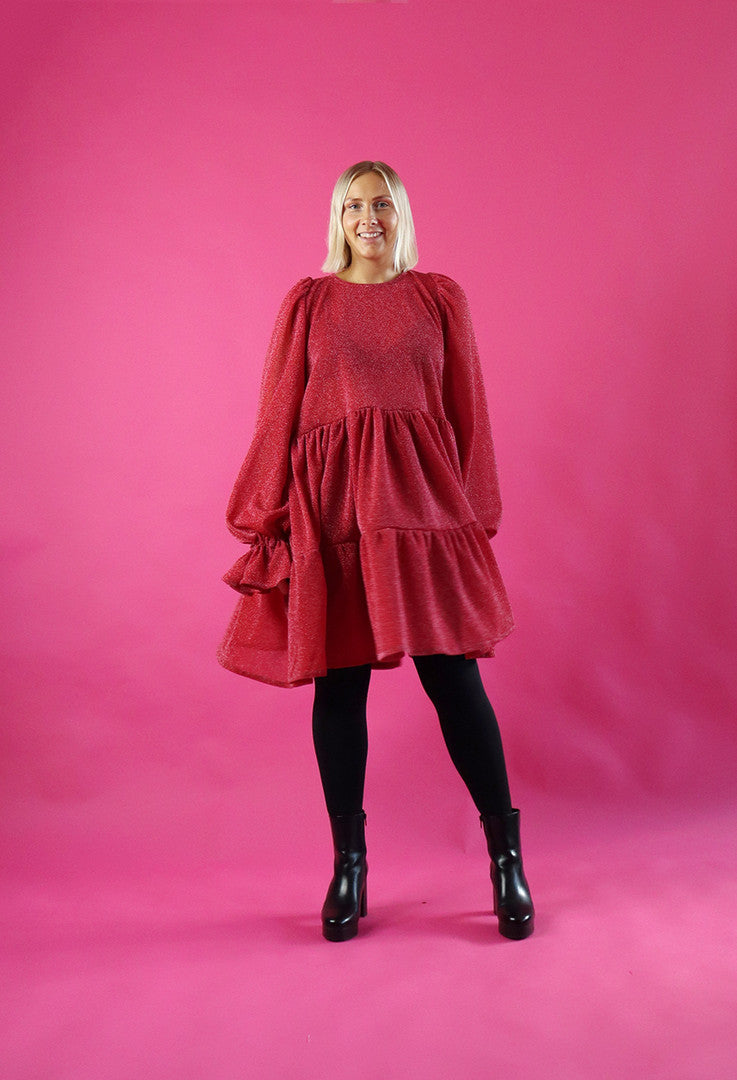 Dishy Dress Glitter Punainen
