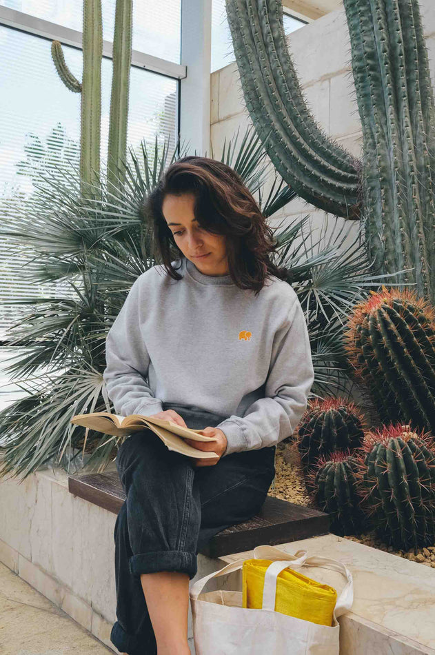 Orgaaninen Essential Collegepaita Kanervanharmaa