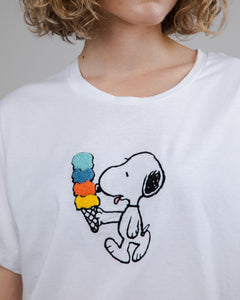 Peanuts Icecream Oversize T-Paita Valkoinen