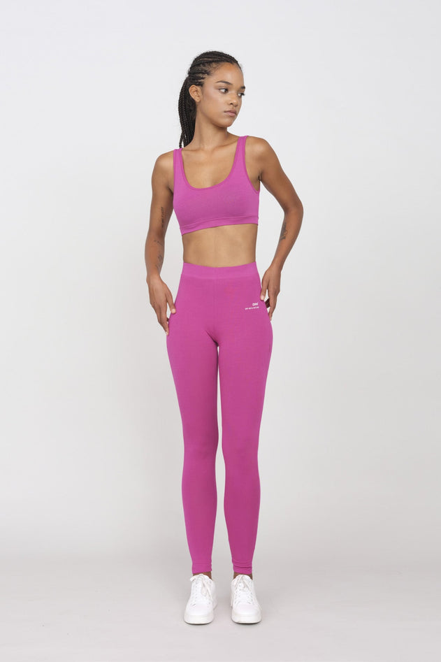 Sporty Set Leggingsit ja Urheiluliivit Fuksia