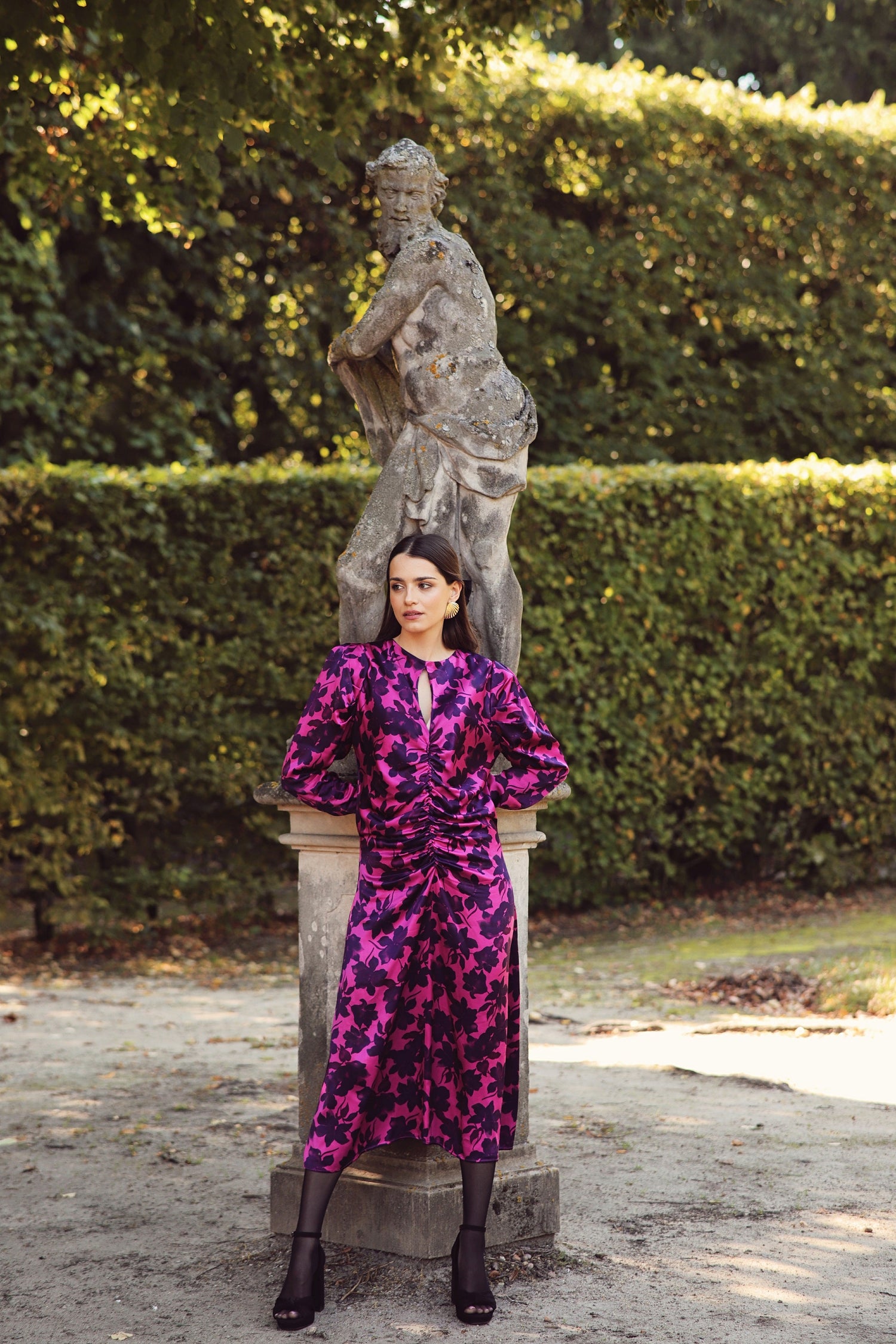 Layla Fuksia Kukkamekko