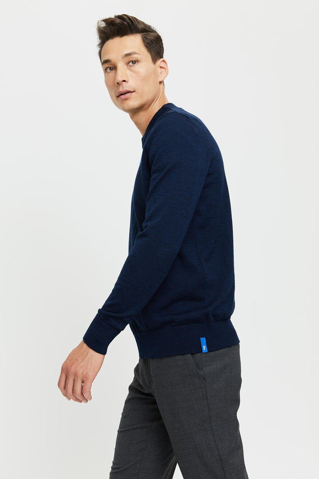Daniel Extra Fine Merinovillapaita Sininen