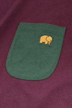 Trendsplant Luomupuuvilla Taskullinen T-Paita Burgundy