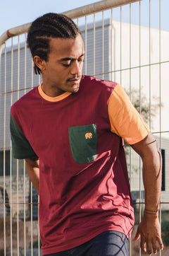 Trendsplant Luomupuuvilla Taskullinen T-Paita Burgundy