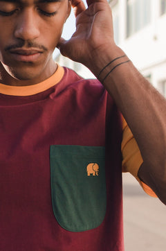 Trendsplant Luomupuuvilla Taskullinen T-Paita Burgundy