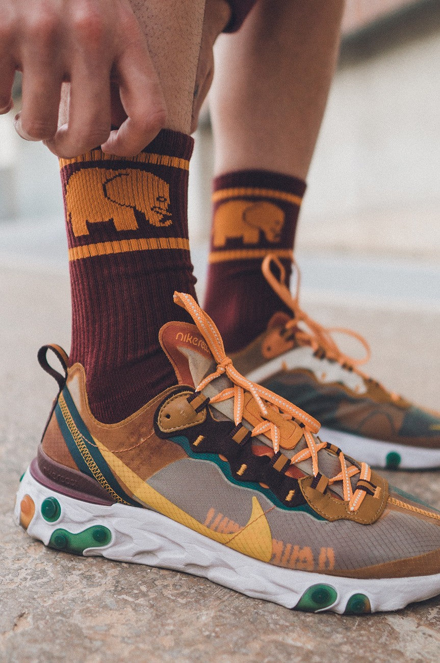 Luomupuuvillaiset Urheilusukat Burgundy