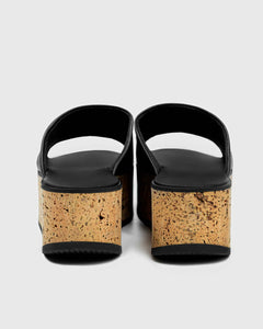 Geigi Flatforms Grape Leather Sandals Black