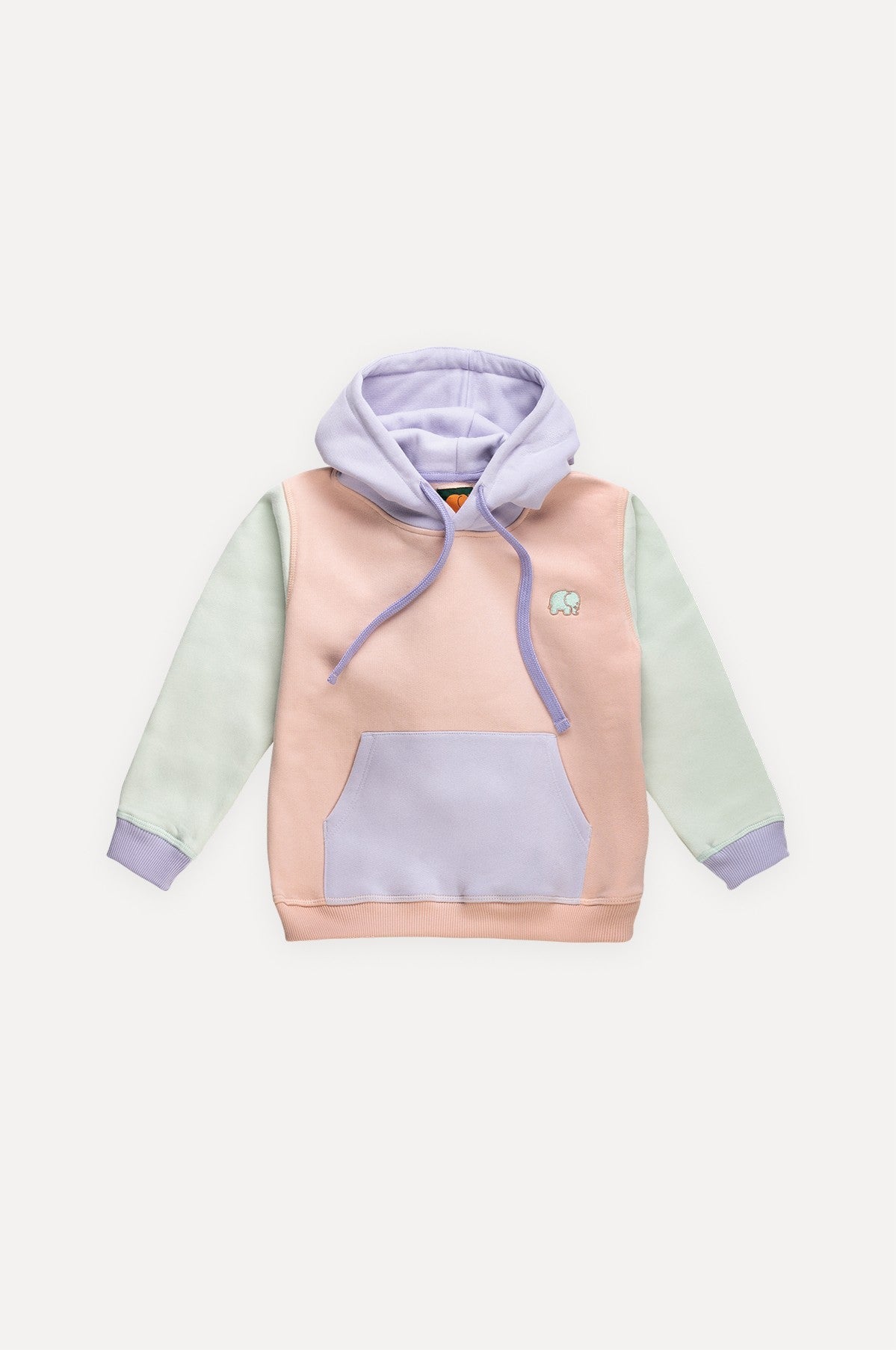 Kid's Color Block Hoodie Pale Pink
