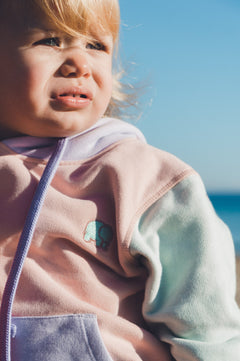 Kids' Color Block Hoodie Pale Pink