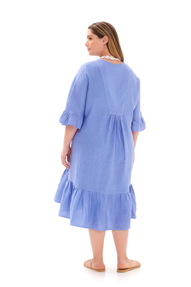 Cami Linen Dress Blue