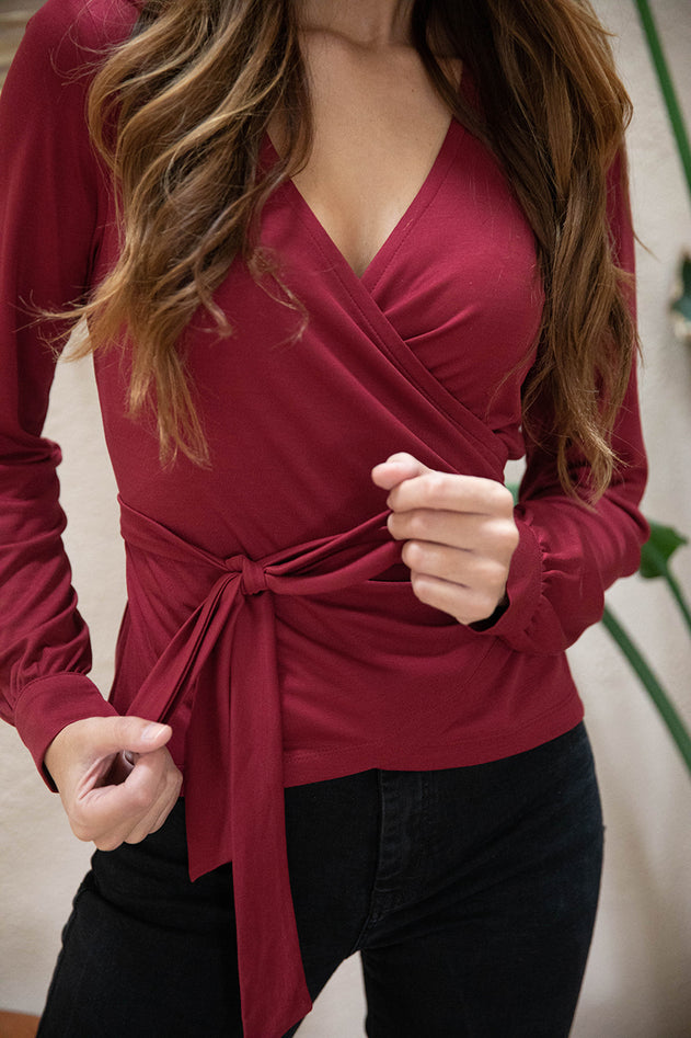 Séquoia Wrap Top Carmine Red