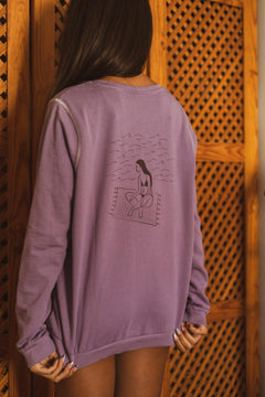 Feel Good Sweater Embroided Ocean Purple