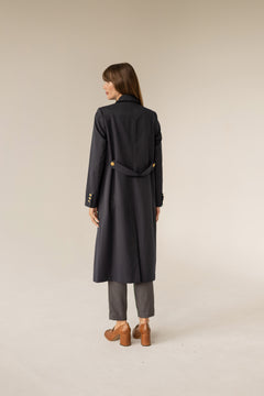 Trench With Gold Buttons Navy Blue