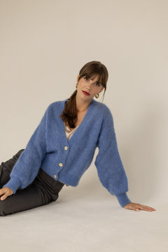 Mia Mohair Cardigan Blue