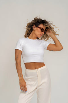 GS Cropped T-Shirt White