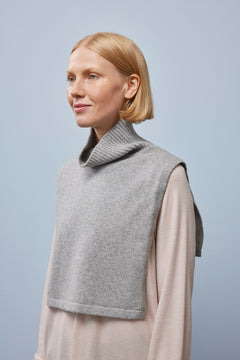 Turtle Neck Warmer Melange Grey