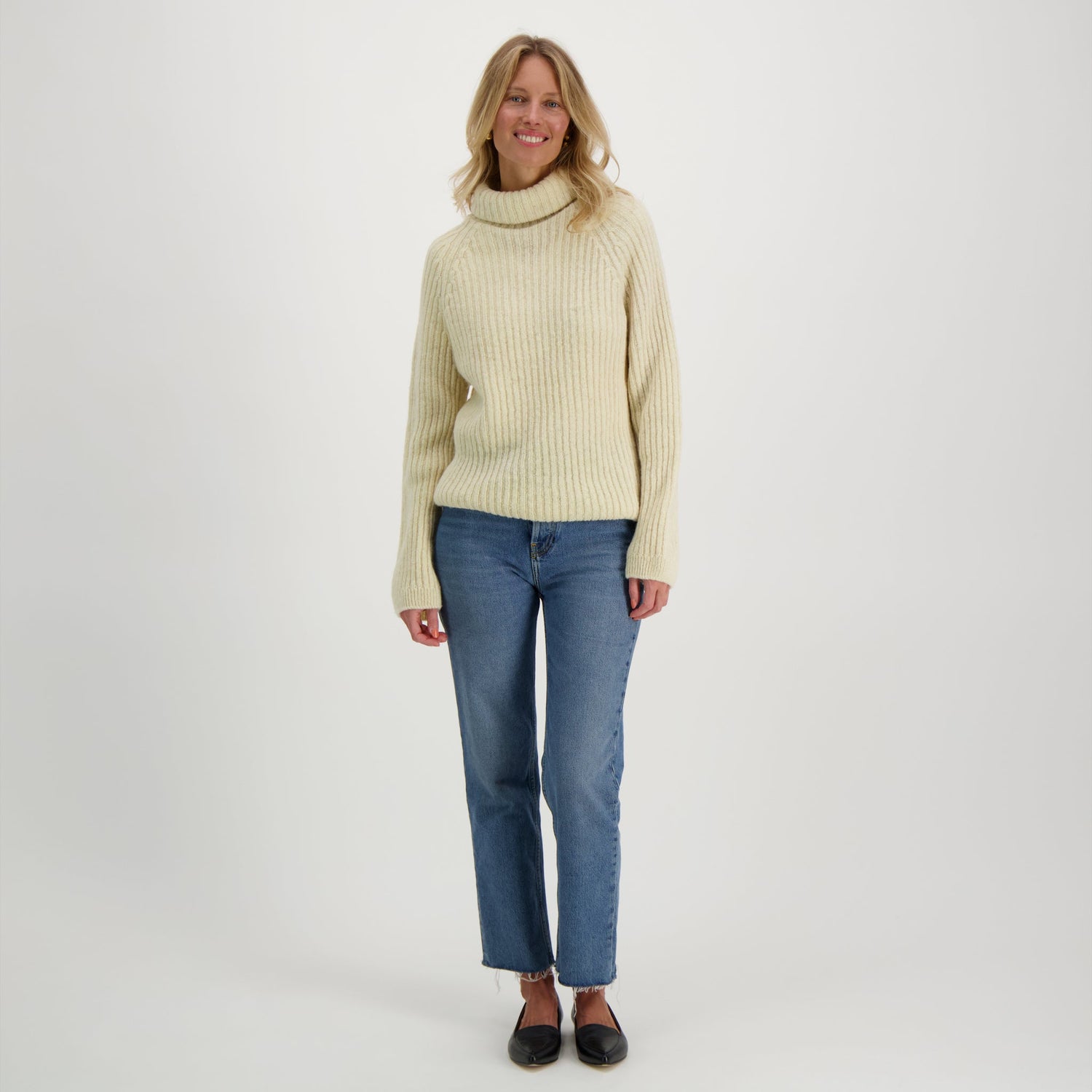 Alexa Roll-Neck Villapaita Luonnonvalkoinen