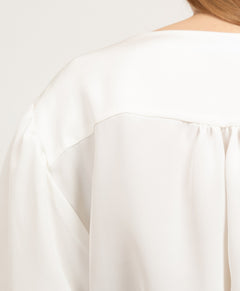 Studio Heijne Blaze Silk Crepe Blouse-Off White