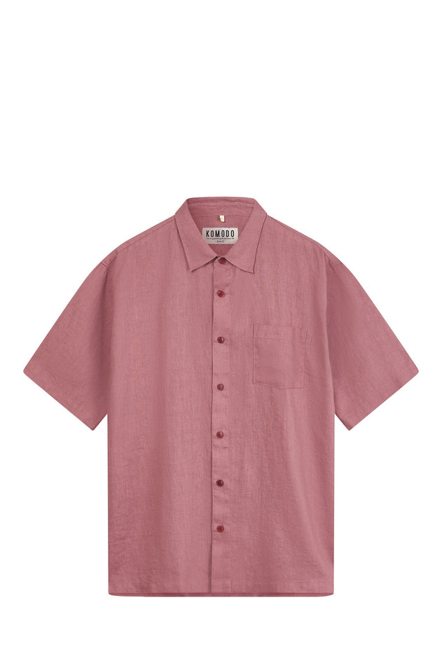 Seb Organic Linen Shirt Dusty Pink