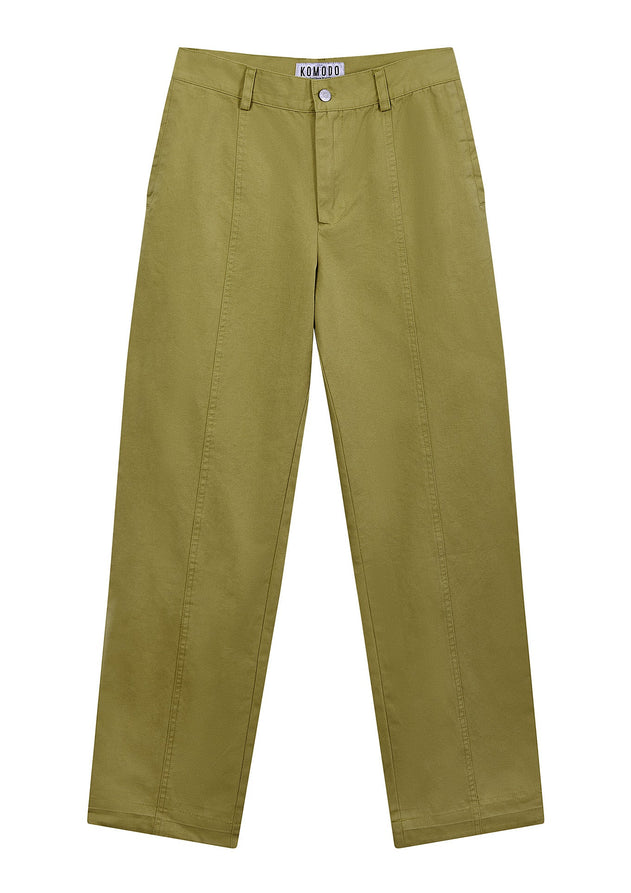 Ziggy Organic Cotton Trousers Khaki Green