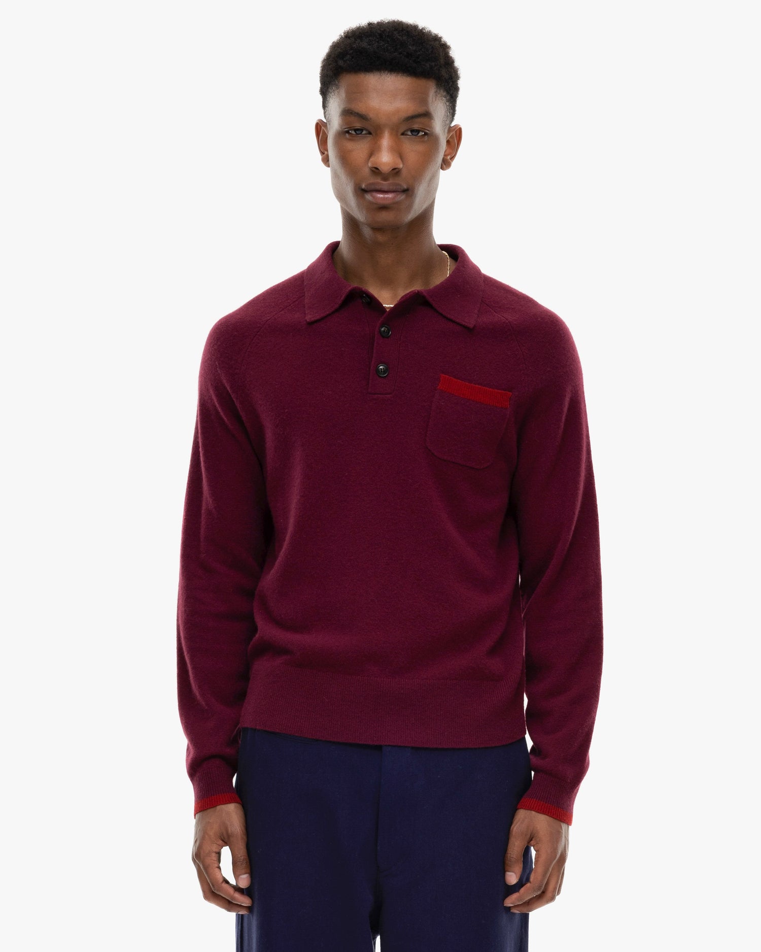 Manlobia Polo villapaita Burgundy