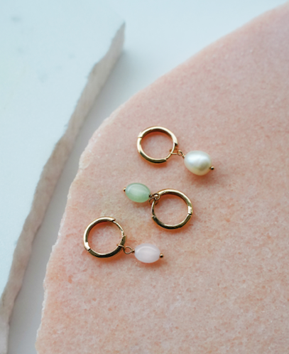 Quartz Yksittäinen Korvakoru Pinkki
