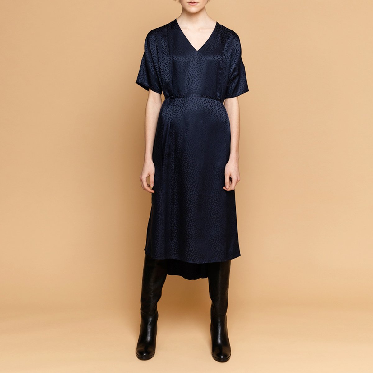 Day Jacquard Silkkimekko Navy