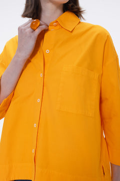 Flying Horse Button-up Shirt Orange