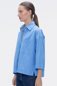 Flying Horse Button-up Shirt Blue