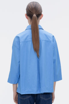 Flying Horse Button-up Shirt Blue
