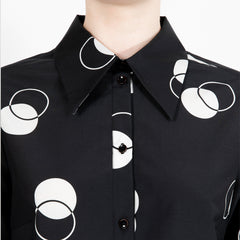 Essential Cotton Silk Shirt With Dot Print