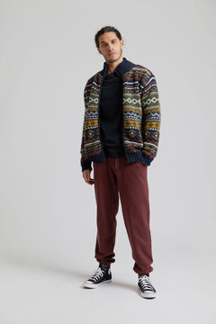 Fair Isle Fleece Villainen Neuletakki Tummansininen