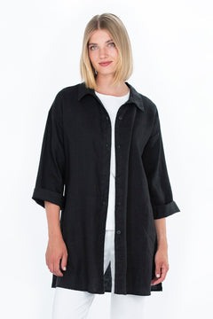 Heinä Linen Shirt Black