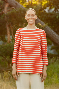 Hiekka Striped Tunic Burnt Orange