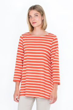 Hiekka Striped Tunic Burnt Orange