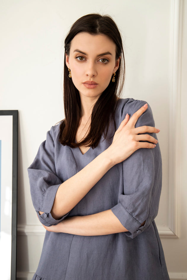 Jasmine Pellavamekko Sininen