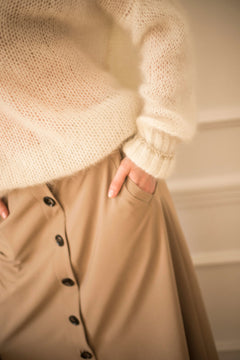 Button Skirt Beige