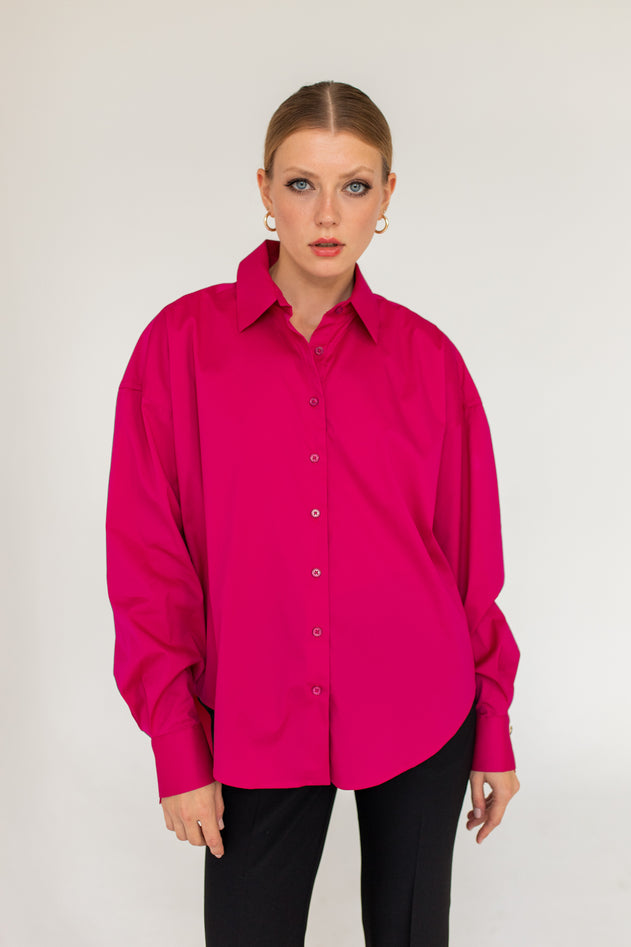 Klassinen Oversize Paita Fuksia