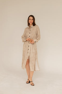 Paitamekko Maxi Beige Printti