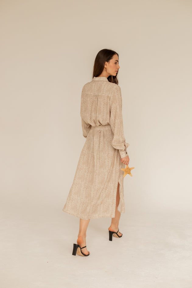 Paitamekko Maxi Beige Printti