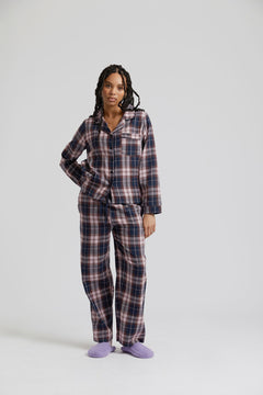 Jim Jam Naisten puuvillainen pyjama-setti Dusty Mauve