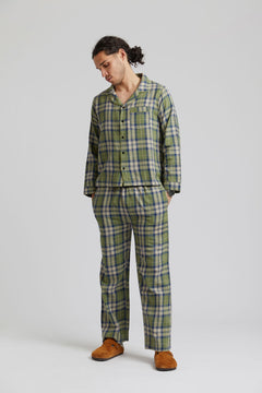 Jim Jam Miesten puuvillainen pyjamasetti Mänty Vihreä