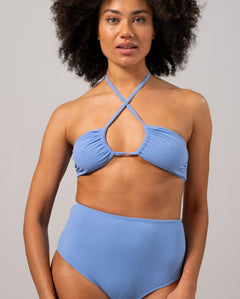 Strappy Bandeau Bikini Top Light Blue