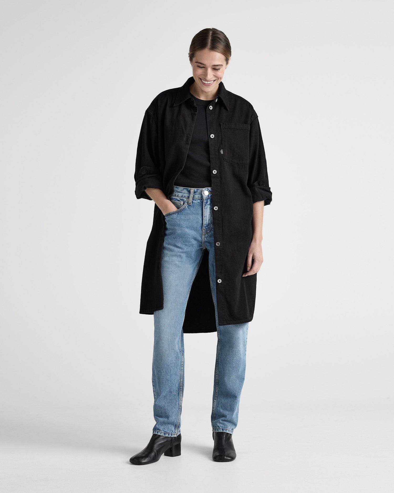 Ella Farkkupaitamekko Musta 