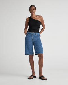 Suzy Mid Denim Shorts Medium Stone