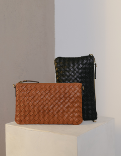 Lexi Cognac Woven Classic Leather