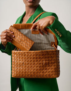 Pau's Pouch Cognac Woven Classic Leather