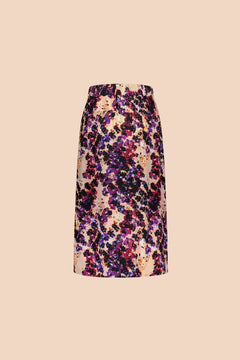 Crepe Button Skirt Purple Moss